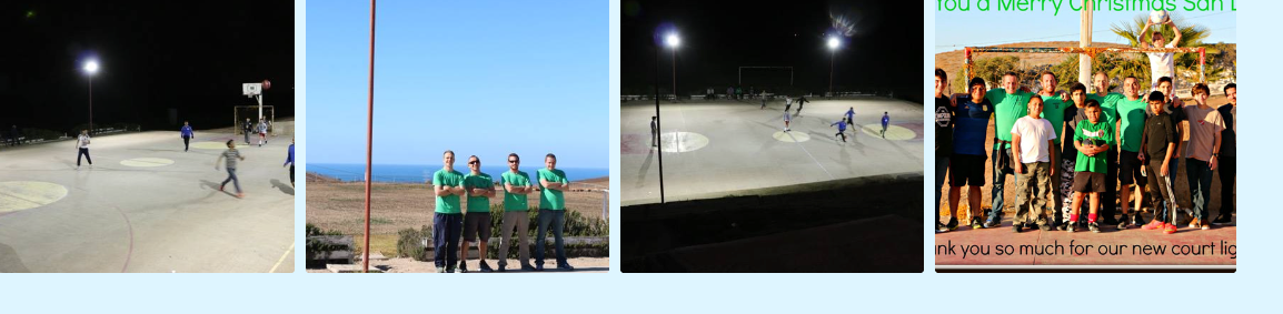 St Innocent Orphanage football field lights and volunteers